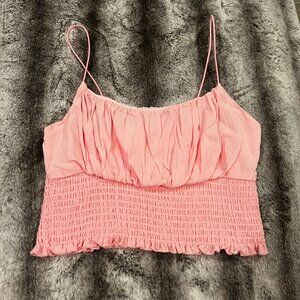 LA Hearts Pink Ruched Tank